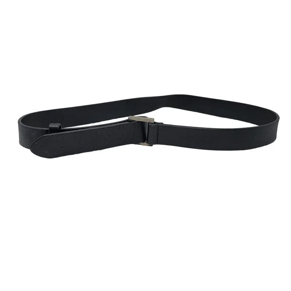 Vintage Polo Jeans Genuine Leather Belt M Fold Over Hook Loop Closure Logo‎